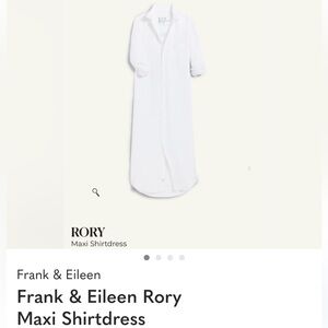 Frank & Eileen Rory White Maxi Shirtdress. NEW